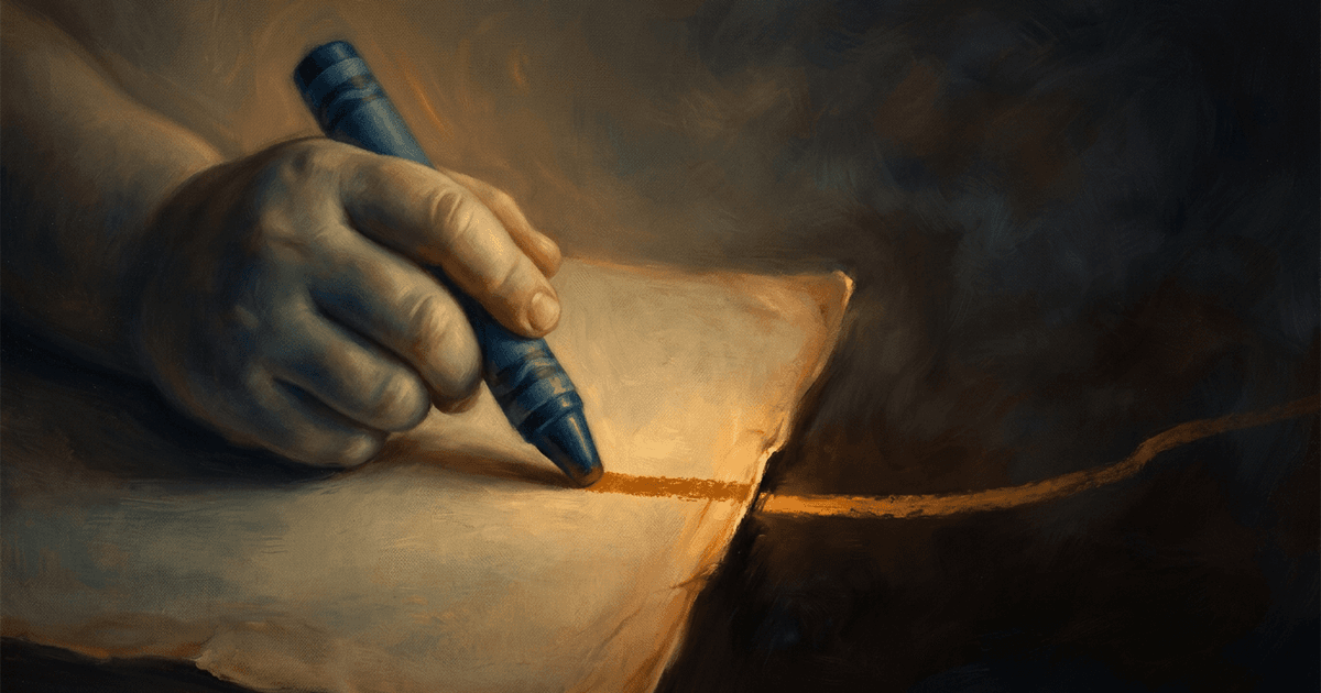 El lápiz que se escapa del borde — el mandato que llevamos grabado